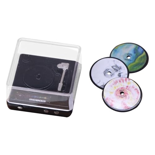 Sharplace Mini-Player, Miniatur-Plattenspieler für 1/6 1/12 Puppenhaus, Ornament, Kinderspielzeug, Mikrolandschaftszubehör, Rollenspielmodell Sharplace Mini-Player, Miniatur-Plattenspieler für 1/6 1/12 Puppenhaus, Ornament, Kinderspielzeug, Mikrolandschaftszubehör, Rollenspielmodell von Sharplace