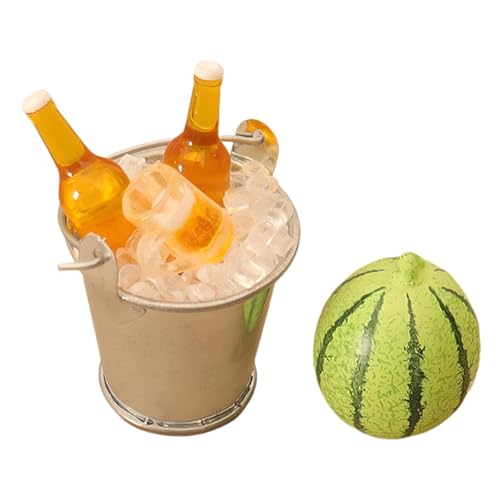 Sharplace Miniatur-Bierflasche Set Inklusive Kühleimer Und Trinkglas für Puppenhaus Und Dioramengestaltung, mit Wassermelone Sharplace Miniatur-Bierflasche Set Inklusive Kühleimer Und Trinkglas für Puppenhaus Und Dioramengestaltung, mit Wassermelone von Sharplace