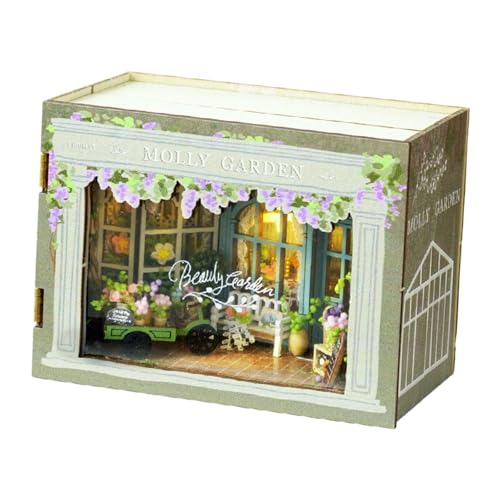 Sharplace Miniatur-Puppenhaus, Puppenhaus aus Holz, Geschenk, Neuheit, Geburtstagsgeschenk, Gebäudemodell, handgefertigt, DIY, handgefertigtes Modell, von Sharplace