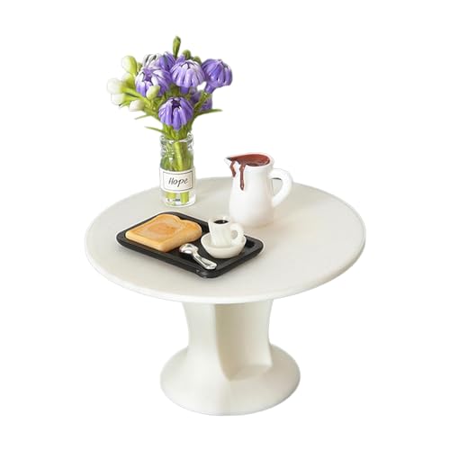 Sharplace Miniatur-Puppenhaus-Beistelltisch, runder Beistelltisch, 1:12, Blumen und Vase, Rollenspielspielzeug, Kaffeekanne und Tasse, Zubehör, Schreibtisch Sharplace Miniatur-Puppenhaus-Beistelltisch, runder Beistelltisch, 1:12, Blumen und Vase, Rollenspielspielzeug, Kaffeekanne und Tasse, Zubehör, Schreibtisch von Sharplace