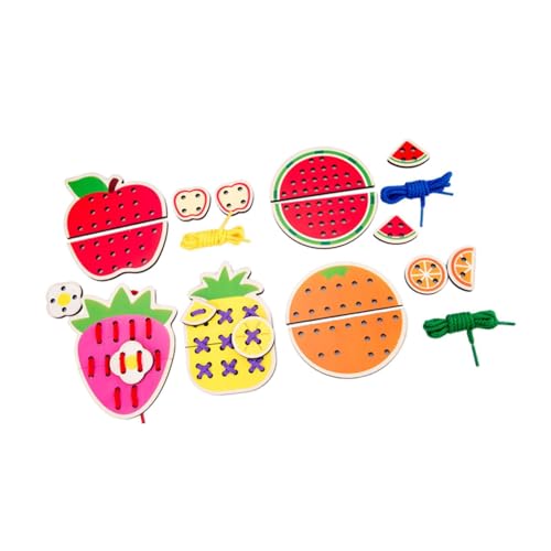 Sharplace Nähset mit Schnürkarten für Vorschulkinder und, Fädelaktivität, Entwicklung der Fantasie, Schnüren, Spiele, Nähkarten, Frucht Sharplace Nähset mit Schnürkarten für Vorschulkinder und, Fädelaktivität, Entwicklung der Fantasie, Schnüren, Spiele, Nähkarten, Frucht von Sharplace
