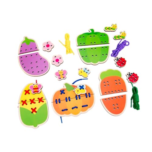 Sharplace Nähset mit Schnürkarten für Vorschulkinder und, Fädelaktivität, Entwicklung der Fantasie, Schnüren, Spiele, Nähkarten, Gemüse Sharplace Nähset mit Schnürkarten für Vorschulkinder und, Fädelaktivität, Entwicklung der Fantasie, Schnüren, Spiele, Nähkarten, Gemüse von Sharplace