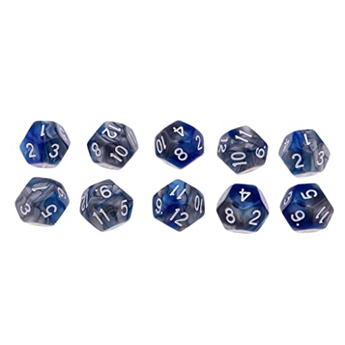 Sharplace Packung von 10 D12 Multi Seitigen Polyeder Würfel für Spiel, Blau + Grau Sharplace Packung von 10 D12 Multi Seitigen Polyeder Würfel für Spiel, Blau + Grau von Sharplace
