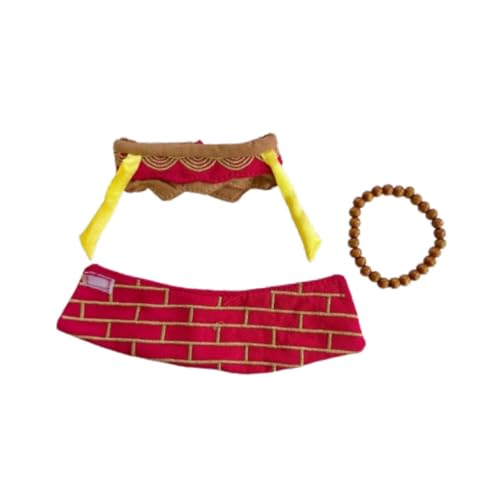 Sharplace Plüschpuppenkleidung für 15–17 cm große Puppen, Cartoon-Mönchsrobe mit Hut, Perlen-Accessoire, Kuscheltier-Kleidung, modische Puppenkleidung von Sharplace