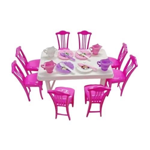 Sharplace Puppenhaus-Dekor, Mini-Tisch, Miniatur-Set, realistisches rosafarbenes Geschenkzubehör, Puppenhausmöbel für 16 cm große Puppen Sharplace Puppenhaus-Dekor, Mini-Tisch, Miniatur-Set, realistisches rosafarbenes Geschenkzubehör, Puppenhausmöbel für 16 cm große Puppen von Sharplace
