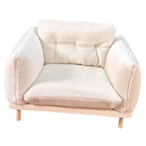 Sharplace Puppenhaus-Sessel 1: 12 Puppenhaus-Dekoration, Szenendekoration, Elegantes dekoratives realistisches modernes winziges Modell, Mini-Sofa-Modell, Weiß Sharplace Puppenhaus-Sessel 1: 12 Puppenhaus-Dekoration, Szenendekoration, Elegantes dekoratives realistisches modernes winziges Modell, Mini-Sofa-Modell, Weiß von Sharplace
