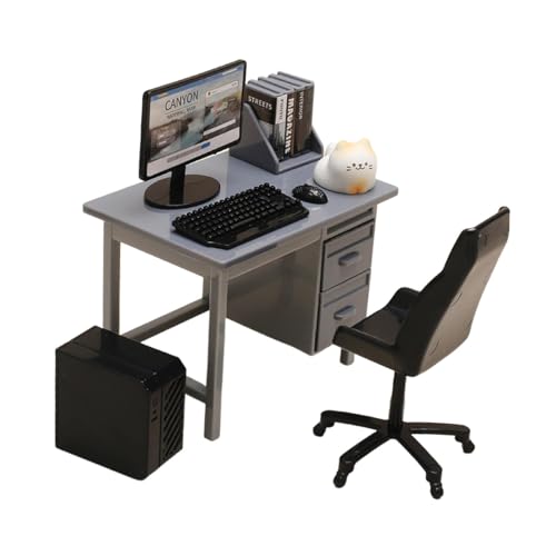 Sharplace Puppenhauszubehör Puppenhausdekoration Desktop-Computer Simulationszubehör Mini-Geburtstagsgeschenk Miniatur-Computerset, Grauer Schreibtisch Sharplace Puppenhauszubehör Puppenhausdekoration Desktop-Computer Simulationszubehör Mini-Geburtstagsgeschenk Miniatur-Computerset, Grauer Schreibtisch von Sharplace
