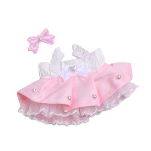 Sharplace Puppenkleid, süße Puppenkleidung mit Mini-Kopfschmuck, Puppenkleidung für 15 cm, Rosa von Sharplace