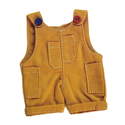 Sharplace Puppenkleidung Strampler Puppenhose Niedliche abnehmbare Dekoration für kleine Mädchen Weicher Puppenoverall Puppenoutfits für 5,91 Zoll Puppe , Gelb von Sharplace