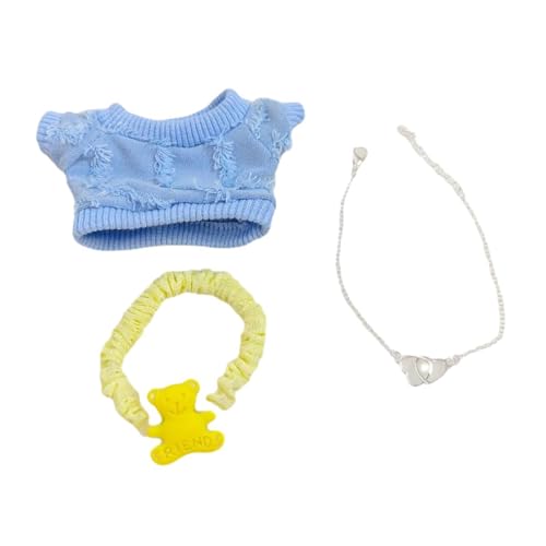 Sharplace Puppenkleidung für Mädchen, Bärenkostüm, Schlüsselanhänger, Plüsch-Puppenzubehör, Foto-Requisiten für Kinder, Puppenkleidung, Puppen-Outifits für 17, Gelb von Sharplace