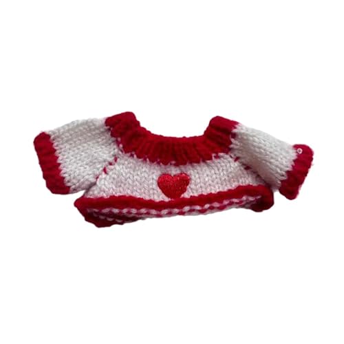 Sharplace Puppenpullover, handgefertigte Kleidung, Kostüm, DIY-Puppendekor für 15 cm große Puppen, Mädchenpuppen, Modepuppe, Kindergeschenke, Rot von Sharplace