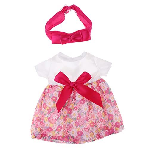 Sharplace Puppenzubehör, Bedrucktes Kleid Und Stirnbanddekoration 25 cm Babypuppe Oder Sonstiges Puppen von Sharplace