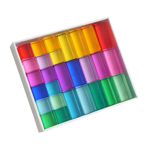 Sharplace Regenbogen-Bausteine-Set, Acrylwürfel, sensorisches Lernspielzeug, Glatte Stapelblöcke, pädagogisch wertvoll für im Vorschulalter von 3–6 Sharplace Regenbogen-Bausteine-Set, Acrylwürfel, sensorisches Lernspielzeug, Glatte Stapelblöcke, pädagogisch wertvoll für im Vorschulalter von 3–6 von Sharplace