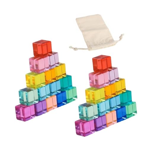 Sharplace Regenbogen-Bausteine-Set, Lernspielzeug, sensorische Farberkennung, durchscheinende Regenbogen-Bauwürfel aus Acryl für, 30 Stück Sharplace Regenbogen-Bausteine-Set, Lernspielzeug, sensorische Farberkennung, durchscheinende Regenbogen-Bauwürfel aus Acryl für, 30 Stück von Sharplace