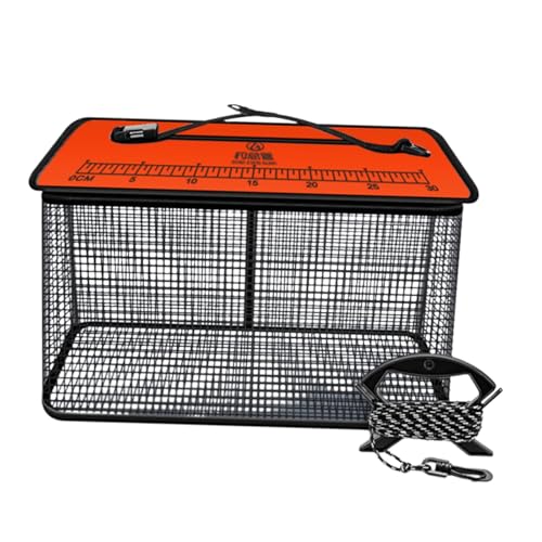 Sharplace Schwimmender Angelkorb, Fischernetzkäfig, faltbar für gefangene lebende Fische, tragbarer, vielseitiger Fischkäfig, Eimerschutztasche, Orange 39 X24cmx50cm Sharplace Schwimmender Angelkorb, Fischernetzkäfig, faltbar für gefangene lebende Fische, tragbarer, vielseitiger Fischkäfig, Eimerschutztasche, Orange 39 X24cmx50cm von Sharplace
