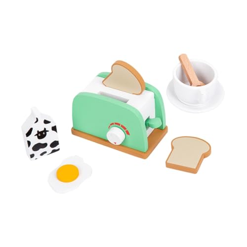 Sharplace Simulation Holzküchenspielzeug Rollenspielspielzeug Fähigkeitsentwicklung Frühes Lernen Pretend Food Set für Mädchen Jungen Alter 3 4 5 6, Brotmacher von Sharplace