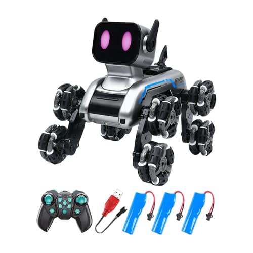 Sharplace Smart RC Roboterhund RC Stunting Roboter Roboterspielzeug RC Spielzeug Elektronisches Haustierspielzeug mit Musik LED Augen für Kinder im Alter von 3, Dreifache Power von Sharplace