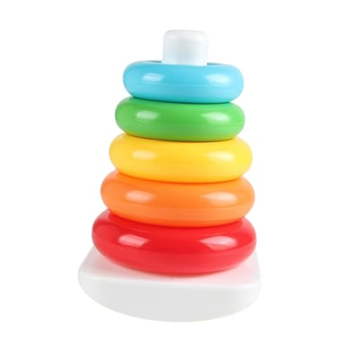 Sharplace Stacking Toy Stacker Rings frühe Bildung Interaktives lustiges sensorisches Lernspielzeug Regenbogen für Jungen und Mädchen im Alter von mehr als 6 von Sharplace