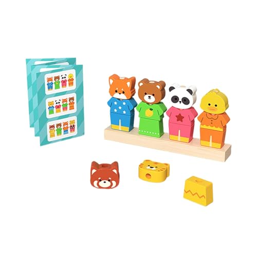 Sharplace Stapelspiel mit passenden Formen, Holzperlen-Reihenfolge-Spielzeugset für Mädchen im Alter von 3, 4, 5 und 6 Jahren Sharplace Stapelspiel mit passenden Formen, Holzperlen-Reihenfolge-Spielzeugset für Mädchen im Alter von 3, 4, 5 und 6 Jahren von Sharplace