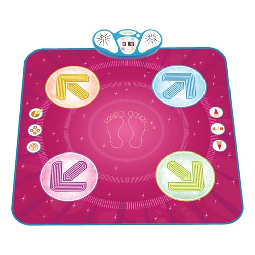 Sharplace Tanzmatte für Kinder, elektronische Tanzmatte, Lernspielzeug, beleuchtetes Tanzpad, musikalisches Tanz-Challenge-Pad für Mädchen, Jungen, Kinder, Rose Rot von Sharplace