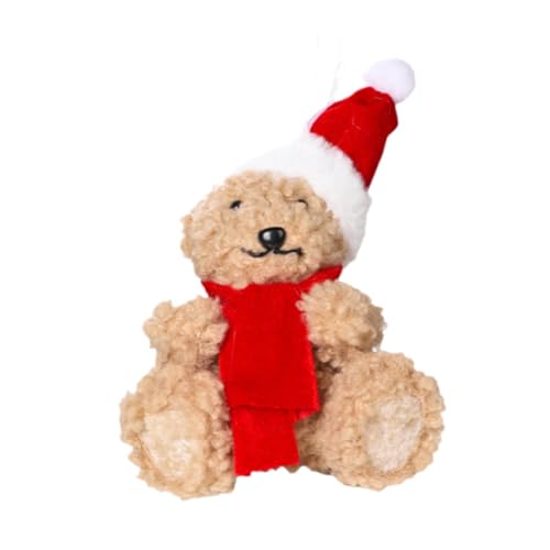 Sharplace Weihnachtsbär, Stofftier, Plüschpuppe mit Hut, Plüschtier, Wohnzimmer, Schlafzimmer, Ornament für Kinder, Bürobank, Sofa, Couch, Sitzend 10x12.5x19cm von Sharplace