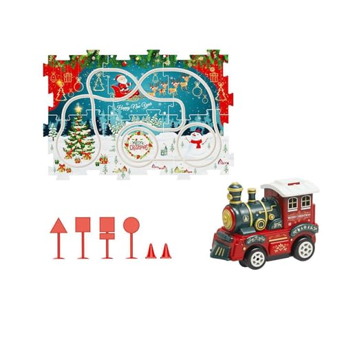 Sharplace Weihnachtszug-Puzzle-Bahnspielzeug, kreativ, Eisenbahnwagen-Spielzeug, Montessori-Spielzeug, DIY-Weihnachtszug-Spielzeug für Jungen und Mädchen, 13 Stück von Sharplace