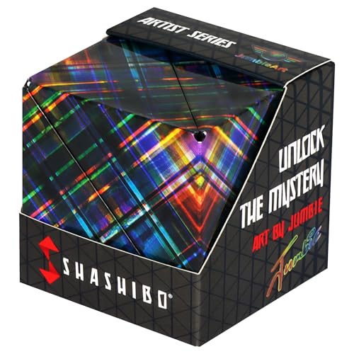 SHASHIBO Formwechsel-Box – Preisgekrönter, patentierter Zappelwürfel mit 36 Seltenerdmagneten – lässt Sich in über 70 Formen verwandeln (Artist Series - Disco Plaid) von Shashibo