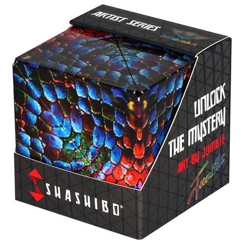 SHASHIBO Formwechsel-Box – Preisgekrönter, patentierter Zappelwürfel mit 36 Seltenerdmagneten – lässt Sich in über 70 Formen verwandeln (Artist Series - The Chameleon) von Shashibo