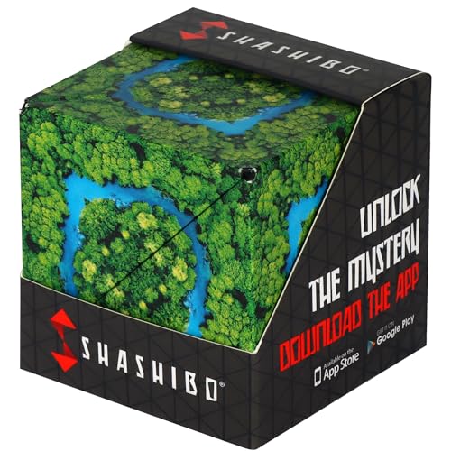 SHASHIBO Formwechsel-Box – Preisgekrönter, patentierter Zappelwürfel mit 36 Seltenerdmagneten – lässt Sich in über 70 Formen verwandeln (Wild Series - Jungle) von Shashibo