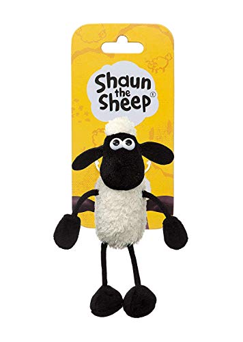 Shaun the Sheep Plush 61176 Backpack Clip, Black and White, Great Gift Idea,9 x 7 x 14 centimetres von Aurora World