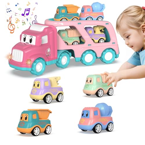 Shawe Spielzeug Auto für Mädchen ab 3 Jahren, 5 in 1 Transporter LKW mit Licht und Musik, Kleinkinderspielzeug Shawe Spielzeug Auto für Mädchen ab 3 Jahren, 5 in 1 Transporter LKW mit Licht und Musik, Kleinkinderspielzeug von SHAWE