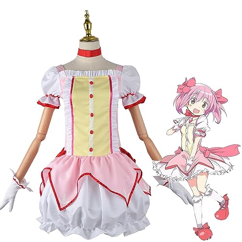 Shawla Anime Kaname Madoka Cosplay Kostüm Uniform Kleid Halloween Outfit Anzug,Pink-M von Shawla