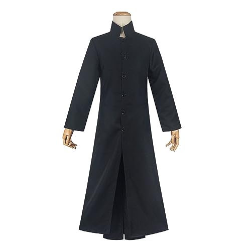 Shawla Matrix Neo Cosplay Kostüm Jacke schwarzer langer Trenchcoat für Halloween, Fasching, Karneval, Cosplay-Party, Manga-Feste, XL-Black von Shawla