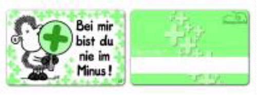 Sheepworld, Pocketcard Nr. 22, Bei Mir bist du nie im Minus! von Sheepworld