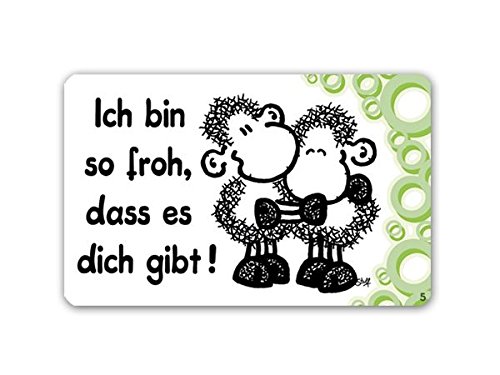 Sheepworld - 57005 - Schaf, Pocketcard Nr. 5, Ich Bin froh, DASS es Dich gibt!, PVC von Sheepworld