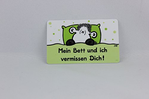 Sheepworld - 57062 - Pocketcard, Mein Bett und ich vermissen Dich!, PVC von Sheepworld