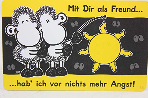 Sheepworld - 57182 - Schaf, Pocketcard Nr. 59, Mit Dir als Freund hab´ ich vor Nichts mehr Angst!, PVC von Sheepworld