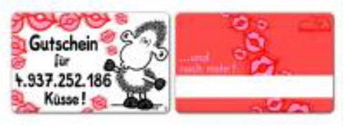 Sheepworld Pocketcard Nr. 9, Gutschein für 4.937.252.186 Küsse! von Sheepworld