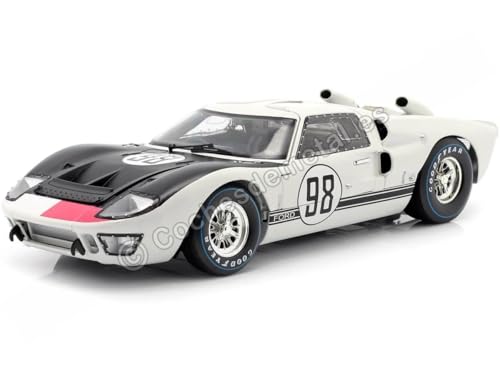 Shelby Collectibles 1966 Ford GT-40 MK 2 98 Weißes Druckgussauto Modell 1-18 von Shelby Collectibles