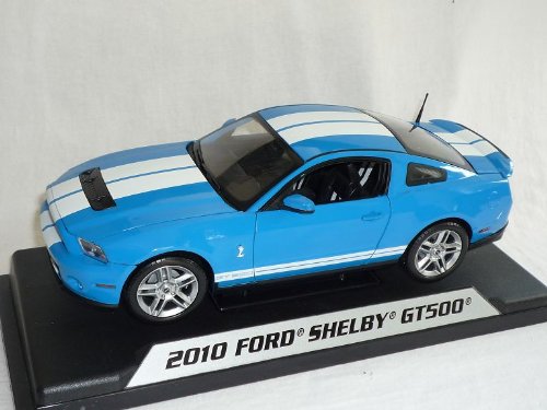 Shelby Collectibles Ford Shelby Mustang 2010 Gt500 GT 500 Hellblau Weisse Streifen 1/18 Modellauto Modell Auto von Shelby Collectibles