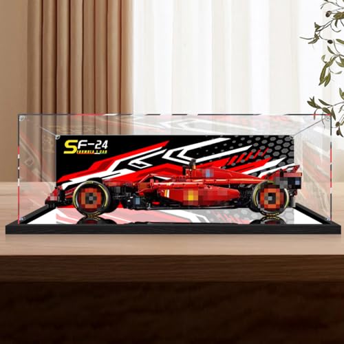 Figuren Display Box für LE-GO für 42207 Ferrarri SF-2-4 F1 Acryl staubdicht transparent benutzerdefinierte Vitrine Aufbewahrungsbox (kein Modell) (Hintergrund) von Shengor