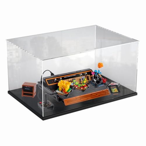 Figuren-Displaybox für LE-GO für 10306 Retro Viideo Spielkonsole Acryl staubdicht transparent benutzerdefinierte Vitrine (kein Modell) (schwarz + 3 mm) von Shengor