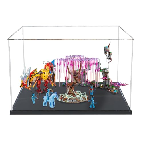 Figuren-Displaybox für LE-GO für 75574 Torruk Maktto & Tree of Sou-ls Acryl, staubdicht, transparent, benutzerdefinierte Vitrine (kein Modell) (schwarz + 3 mm) von Shengor