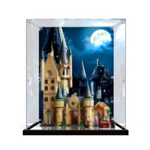 Figuren-Displaybox für LE-GO für 75969 Hogwarrts Astronomieturm, staubdicht, transparent, benutzerdefinierte Vitrine (kein Modell) (Hintergrund D) von Shengor