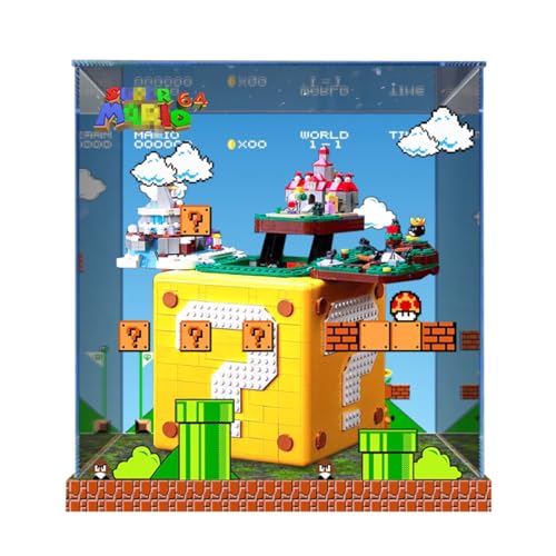 Figures Display Box for LE-GO for 71395 Super Mariio Questiion Marrk Block Acrylic Dustproof Transparent Custom Display Case (No Model) (background E) von Shengor