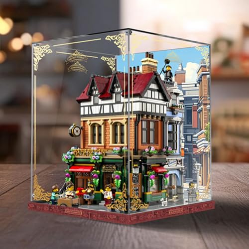 Figures Display Box für LE-GO für 10350 Britiish Street Corrner Acryl staubdicht transparent benutzerdefinierte Vitrine (kein Modell) (Hintergrund F) von Shengor