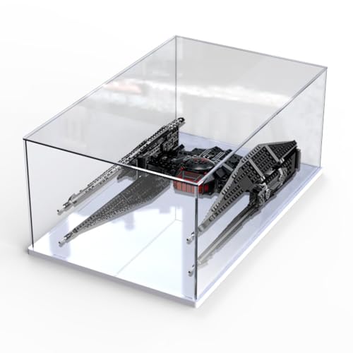 Figures Display Box für LE-GO für 75179 Kyllo Ren's TIE Fightter Acryl staubdicht transparent Custom Display Case (kein Modell) (weiß + 3 mm) von Shengor