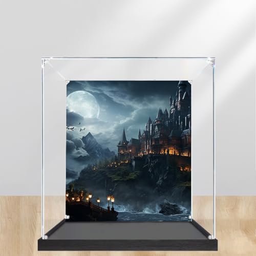 Figures Display Box für LE-GO für 75969 Hogwarrts Astronomy Tower Staubdicht Transparent Custom Display Case (kein Modell) (Hintergrund B) von Shengor