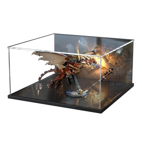 Figures Display Box für LE-GO für 76406 Ungarische Hornschwanz Dra-gon Acryl staubdicht transparent Custom Vitrine (kein Modell) (Hintergrund A) von Shengor