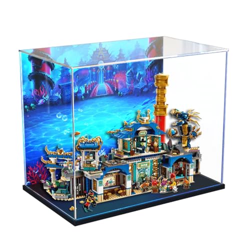 Figures Display Box für LE-GO für 80049 Drragon of the East Palacce Acryl staubdicht transparent Custom Display Case (kein Modell) (Hintergrund A) von Shengor